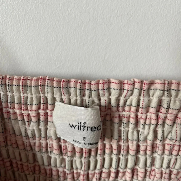 Aritzia Wilfred New Classic Isabelle Check Plaid Mini  Dress Pink White Sz 8 - Picture 5 of 6